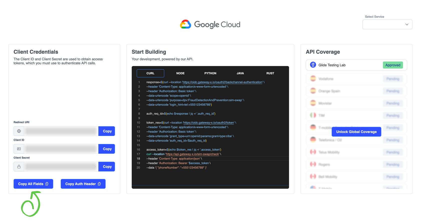 Service Dashboard