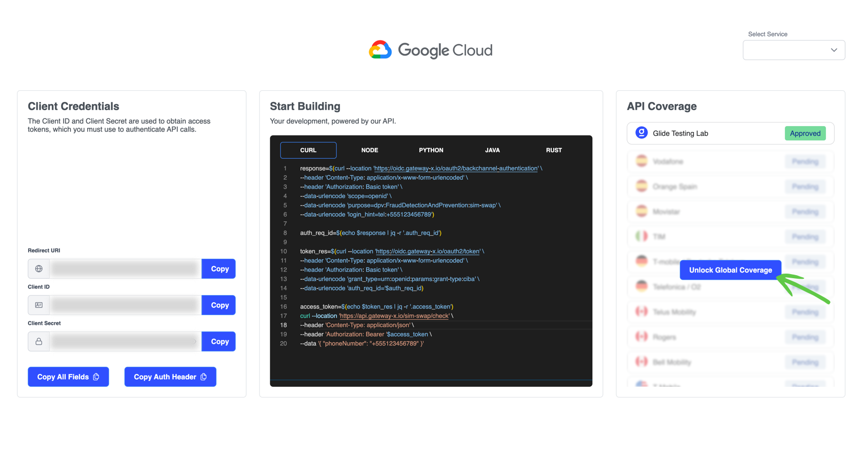 Service Dashboard